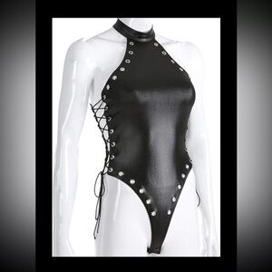 Never worn medium black sexy bodysuit NO TIES 1327